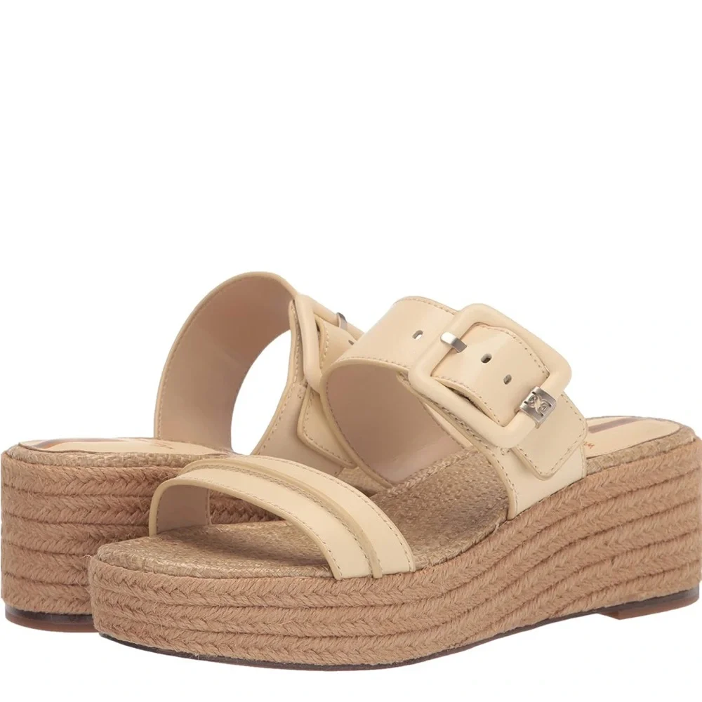 Sam Edelman ‘Carson’ Beige Espadrille Wedge Sandals Size 10